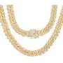 Bling Iced Out Diamond Cuban Link Chain Hip Hop Silver Gold Chunky Chains and Bracelets for Men Women 16 18 20 24 / 7 8 9 Inches