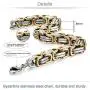 Jstyle Stainless Steel Male Chain Necklace Byzantine Bracelet for Men Jewelry Sets 8.5 Inch Bracelet