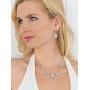 Mariell Silver Platinum Vine CZ Necklace and Earrings Jewelry Set for Brides, Weddings & Evening Wear