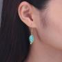 CiNily Opal Leaf Dangle Earrings-Created Fire Opal 18K Gold Plated Drop Earrings for Women Jewelry Gemstone Dangle Earrings 1 5/8''
