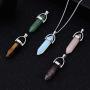 5pcs Crystal Necklace Hexagonal Pendant Gemstone Chakra Healing stone Crystal Jewelry for Women Girls Men Birthday Gifts