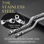 U7 Necklce for Men Women Fashion Jewelry, Width 3mm 4mm 6mm, Length 14/18/20/22/24/26/28/30 Inch, Solid Stainless Steel 4D Franco Curb Link Chain with Gift Box