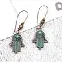 BELUCKIN Antique Green Bronze Fatima Hamsa Hand Drop Dangle Earrings Women Bohemian Vintage Statement Earrings Jewelry BELUCKIN Antique Green Bronze Fatima Hamsa Hand Drop Dangle Earrings Women Bohemian Vintage Statement Earrings Jewelry