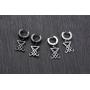VNOX Satanic Jewerly 1-2 Pairs Church of Satan Seal of Lucifer Dangle Hinged Earrings for Men Women Teen