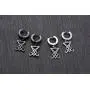 VNOX Satanic Jewerly 1-2 Pairs Church of Satan Seal of Lucifer Dangle Hinged Earrings for Men Women Teen