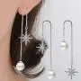 Orris 18K White Gold Plated Long Tassel Chain Dangle Drop Threader Earrings for Women Girls Orris 18K White Gold Plated Long Tassel Chain Dangle Drop Threader Earrings for Women Girls