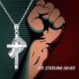 JUSTKIDSTOY 925 Sterling Silver Lives Matter Cross Pendant Necklace Jewelry Black Equality Movement Gifts for Women Friend