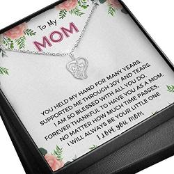 LOTUS-A Necklaces for Mom - Mom Heart Necklace Gift for Moms Mother Birthday Gift Mom Jewelry Necklace Mom Mothers Day Necklace Mommy Necklaces for Women Jewelry Mom Pendant
