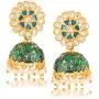 Exclusive Design Latest Meenakari Workmanship Indian BollyWood Stylish Gold Plated Traditional Party ware Ethnic Jhumka/Jhumki Earrings Indian Traditional Jewelry for Women From Yellow Chimes