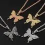 Butterfly Cuban Link Necklace Set - Women Hip Hop Necklace Chain Iced Out with Bling Rhinestones, Fashion Accessory for Hip Hop Lovers Butterfly Cuban Link Necklace Set - Women Hip Hop Necklace Chain Iced Out with Bling Rhinestones, Fashion Accessory for Hip Hop Lovers
