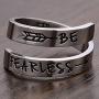 Stainless Steel Inspirational Mantra Statement Graduation Cocktail Party Ring (Be Fearless)