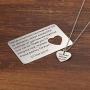 Couple Gifts, 2PCS Long Distance Relationships Gifts - Metal Wallet Card Inserts and Necklace - Matching Jewelry for Women Men Husband Wife Lover