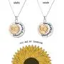You are My Sunshine Rotating Spins Necklace Memorial Sunflower Whirligig Necklace for Women Girls with Nice Gift Box