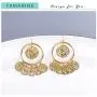 FAMARINE Vintage Tribal Chandelier Portrait Coins Hoop Drop Earrings for Women Costume Jewelry