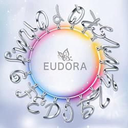 EUDORA Sterling Silver Necklace 26 Letters Alphabet Personalized Charm Pendant with 18inch O-Ring Chain