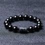 Anti-Swelling Black Obsidian Bracelet - Natural Obsidian Stone Bead Bracelet Couple Men 12mm and Women 10mm Dragon and Phoenix Totem Jewelry