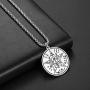 VASSAGO Hebrew Esoteric Tetragrammaton Name of God YHWH Pentagram Stainless Steel Pendant Necklace Keychain Jewelry Set