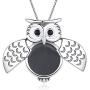 MEDWISE Locket Necklace That Holds Pictures 925 Sterling Silver Cute Wisdom Owl Style Photo Locket Necklace Gifts for Women Girls,3/4 Inch X 3/4 Inch- Includes 18 inch Box Chain