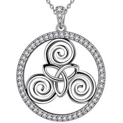 Besilver Celtic Triskele Lion of Judah Magen David Star Pendant Necklace for Men Woment Sterling Silver Celtic Cross Jeuse Faith Religious Amulet Jewelry