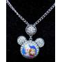 Snap Jewelry Mickey Mouse Shape Necklace Fits 18-20mm Snaps 20-3'' Extender