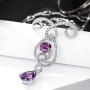 Neoglory Purple Cubic Zirconia Teardrop Jewelry Set Necklace Earrings Wedding Bridal Women Jewelry embellished with Crystals from Swarovski
