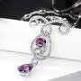 Neoglory Purple Cubic Zirconia Teardrop Jewelry Set Necklace Earrings Wedding Bridal Women Jewelry embellished with Crystals from Swarovski