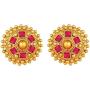 Aheli Ethnic Wedding Party Wear Gold Tone Faux Stone Studded Necklace with Stud Earrings Set Indian Bollywood Fashion Jewelry for Women
