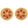 Aheli Ethnic Wedding Party Wear Gold Tone Faux Stone Studded Necklace with Stud Earrings Set Indian Bollywood Fashion Jewelry for Women