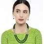 Aheli Crystal Pearl Long Necklace with Earring Indian Traditional Bollywood Jewelry Set for Women Girls