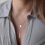 Jeweky Layered Sequin Necklaces Silver Beaded Choker Necklace Bar Pendant Chain Adjustable Jewelry for Women and Girls
