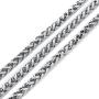 AmyRT Jewelry 4mm Titanium Steel Wheat Silver Chain Necklaces for Men & Women 16 to 30 Inches