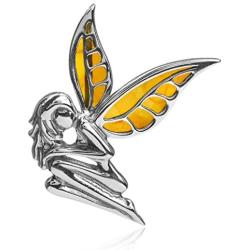 Ian and Valeri Co. Amber Sterling Silver 925 Fairy Pendant Slider
