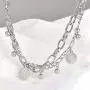 SNOWLIN Stainless Steel Layered Stacking Bracelets Minimalist Key Little Bear Punk Double Coin Jewelry for Women Girls Jewelry Gifts