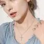 Cross Necklace 925 Sterling Silver Rose Crose Pendant Necklace Cross Necklace for Women Cross Necklace 925 Sterling Silver Rose Crose Pendant Necklace Cross Necklace for Women