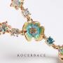 KOCERBACE Retro Style Drops Glaze Chain Necklace Jewelry for Women/Girls, Sweater/T-Shirt Chain