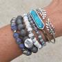 Kinsley Armelle Goddess Collection - Silver Laurel Leaf Bracelet