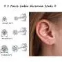 Silver Stud Earrings for Women, 3 Pairs Cubic Zirconia Studs Cartilage Earrings Set Hypoallergenic Tragus Sleeper Earrings Piercing Jewelry for Men, Girls, 2/3/4mm Silver Stud Earrings for Women, 3 Pairs Cubic Zirconia Studs Cartilage Earrings Set Hypoallergenic Tragus Sleeper Earrings Piercing Jewelry for Men, Girls, 2/3/4mm