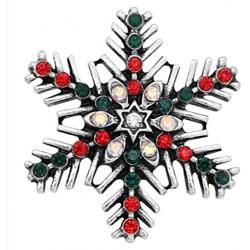 My Prime Gifts Snap Jewelry Rhinestone Snowflake Christmas Holiday fits 18-20mm Standard Size Ginger Style Charms