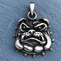 Bulldog Jewelry K-9 Bull Dog Jack Georgetown Marines corps Military Pewter Mens Pendant Necklace Protection Amulet Wealth Good Luck Lucky Charm Safe Travel Talisman for men Silver Ball Chain