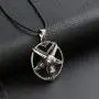 HAQUIL Baphomet Necklace - Stainless Steel, Inverted Pentagram Sabbatic Goat Pendant - PU Leather Cord, 19.7'' HAQUIL Baphomet Necklace - Stainless Steel, Inverted Pentagram Sabbatic Goat Pendant - PU Leather Cord, 19.7''
