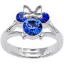 Disney Minnie Mouse Girls Jewelry, Silver Plated Crystal Head Ring, Size 4