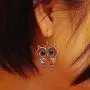 Owl Earrings for Women,Retro Copper Owl Zircon Dangle Earrings,Boho Cute Owl Bird Earrings For Girls,Gifts for Owl Animal Lovers