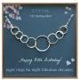 EFYTAL 80th Birthday Gifts for Women, Sterling Silver Eight Circle Necklace for Her, 8 Decade Jewelry 80 Years Old