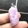 DUOVEKT Kunzite Pendant,Natural Purple Kunzite Stone Jewelry for Women Man Silver Crystal Cat Eye 36x15x7mm Beads Gemstone AAAAA