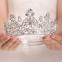 FXmimior Silver Bead Bridal Wedding Crown Headband Women Crystal Tiara Headpiece Wedding Hair Accessories