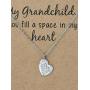 Quan Jewelry Heart Necklace from Granny, Silver Tone Charm, Grandma to Grandchild Necklaces and Birthday Card - 100% Handmade