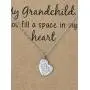 Quan Jewelry Heart Necklace from Granny, Silver Tone Charm, Grandma to Grandchild Necklaces and Birthday Card - 100% Handmade