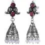 Efulgenz Boho Vintage Antique Ethnic Gypsy Indian Oxidized Silver Crystal Cubic Zirconia Bridal Necklace Earrings Jewelry Set