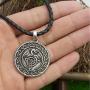 HAQUIL Dragon Necklace - Metal Alloy, Celtic Dragon Medallion Pendant - PU Leather Cord, 19.7''