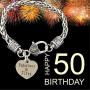 50th Birthday Charm Bracelet, Fabulous and Fifty Bracelet Birthday Gift, 50th Birthday Gift Ideas for Her